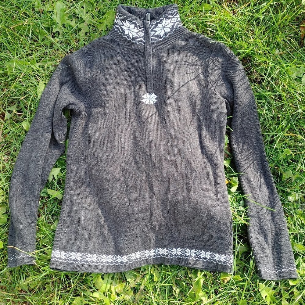 Eddie Bauer Ski Shirt Snowflake Print Size XL 60% Baumwolle